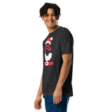 Clamtown Christmas Tee — black — man angled front