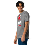 Clamtown Christmas Tee — dark heather gray — man angled front